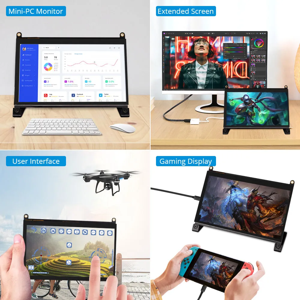 UPi B2 - Raspberry Pi 7" Touchscreen HDMI Monitor | UPERFECT UPi