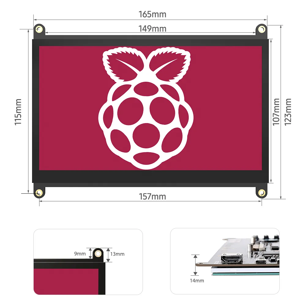 UPi B2 - Raspberry Pi 7" Touchscreen HDMI Monitor | UPERFECT UPi