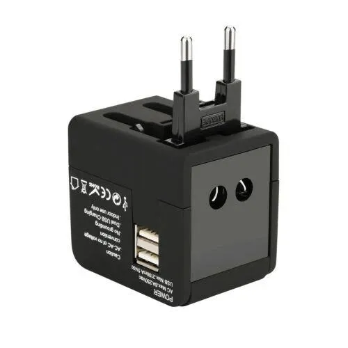 US EU UK AU Travel Universal Adapter USB Charger Type-C AC Wall Plug Converter