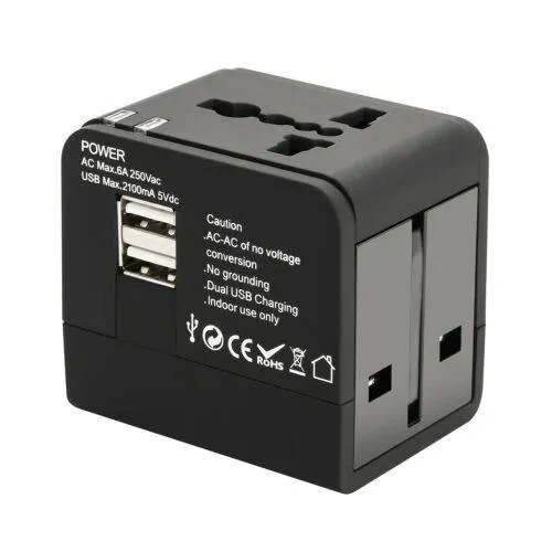 US EU UK AU Travel Universal Adapter USB Charger Type-C AC Wall Plug Converter