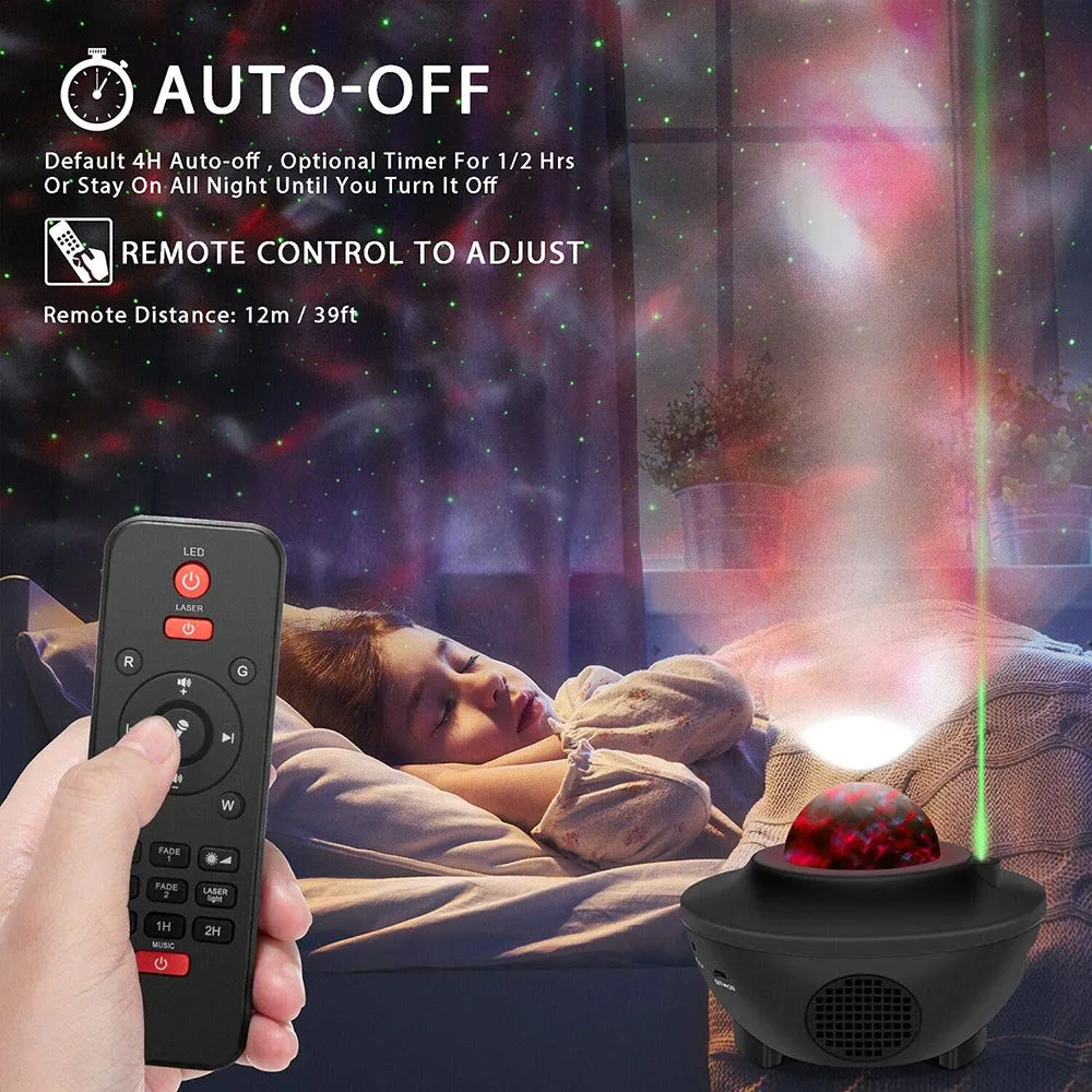 USB LED Star Night Light Music Starry Water Wave LED Light Bluetooth Projector Decor