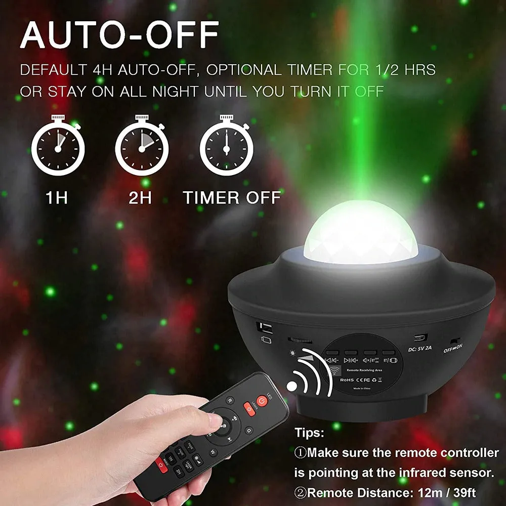 USB LED Star Night Light Music Starry Water Wave LED Light Bluetooth Projector Decor