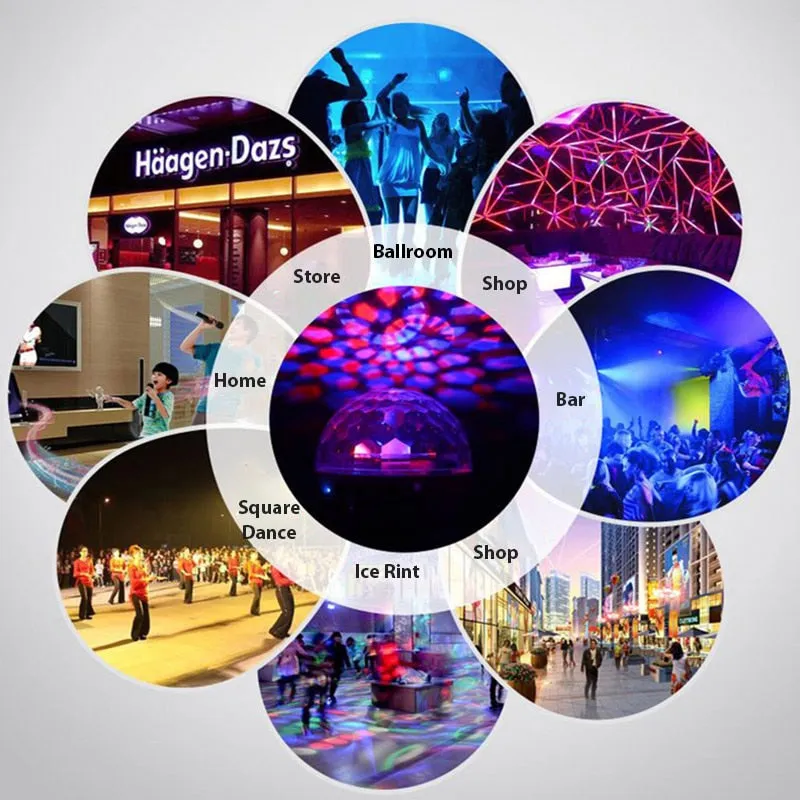 Wireless Bluetooth Speaker Stage Light LED Disco Ball Lights