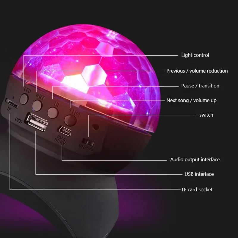 Wireless Bluetooth Speaker Stage Light LED Disco Ball Lights