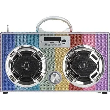 Wireless Boombox | Bling Retro- Rainbow | Wireless Express