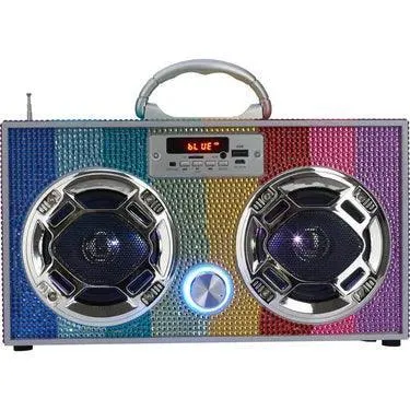 Wireless Boombox | Bling Retro- Rainbow | Wireless Express