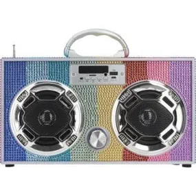 Wireless Boombox | Bling Retro- Rainbow | Wireless Express