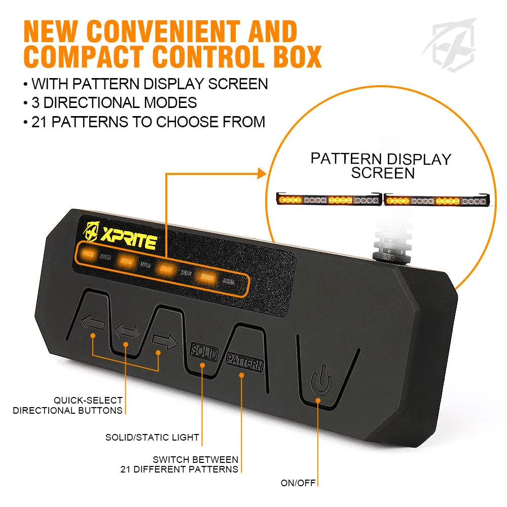Xprite Contract G1 Series Dual LED Traffic Advisor Strobe Lights - Multiple Light Color Options