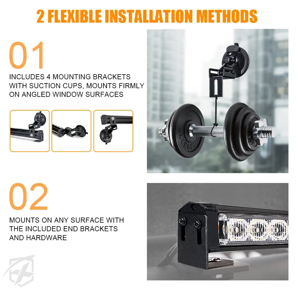 Xprite Contract G1 Series Dual LED Traffic Advisor Strobe Lights - Multiple Light Color Options