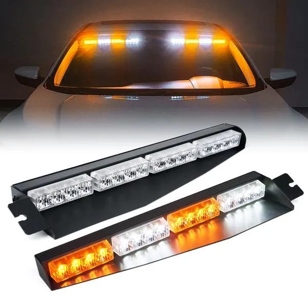 Xprite LED Visor Windshield Strobe Lights (20" Dual) Elite Series - Multiple Light Color Options