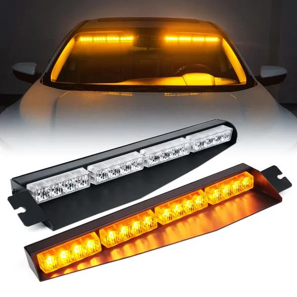 Xprite LED Visor Windshield Strobe Lights (20" Dual) Elite Series - Multiple Light Color Options