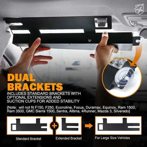 Xprite LED Visor Windshield Strobe Lights (20" Dual) Elite Series - Multiple Light Color Options