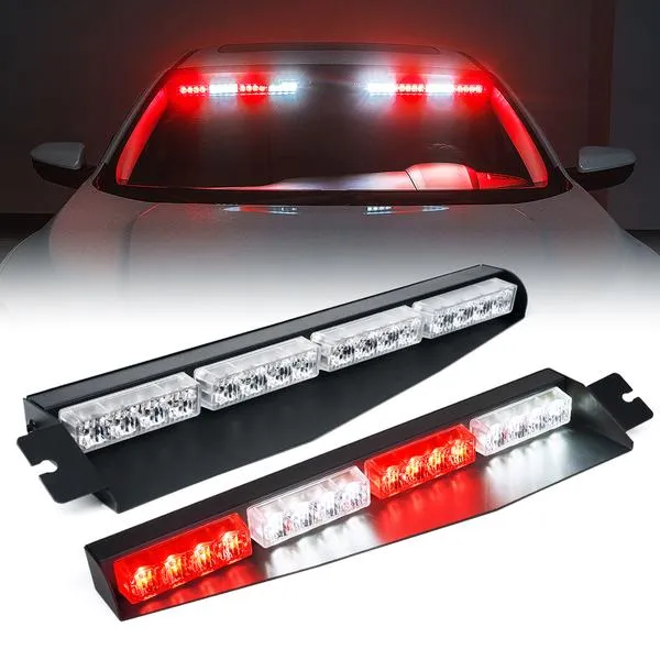 Xprite LED Visor Windshield Strobe Lights (20" Dual) Elite Series - Multiple Light Color Options