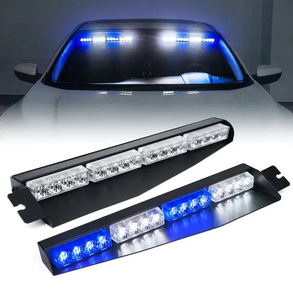 Xprite LED Visor Windshield Strobe Lights (20" Dual) Elite Series - Multiple Light Color Options