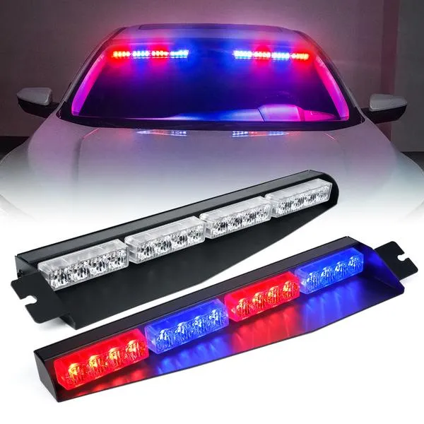 Xprite LED Visor Windshield Strobe Lights (20" Dual) Elite Series - Multiple Light Color Options