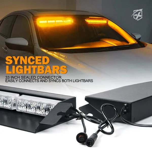 Xprite LED Visor Windshield Strobe Lights (20" Dual) Elite Series - Multiple Light Color Options