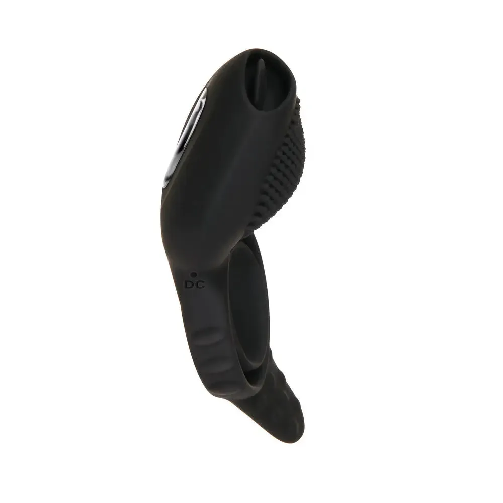 Zero Tolerance Silicone Black Rechargeable Vibrating Cock Ring with Remote